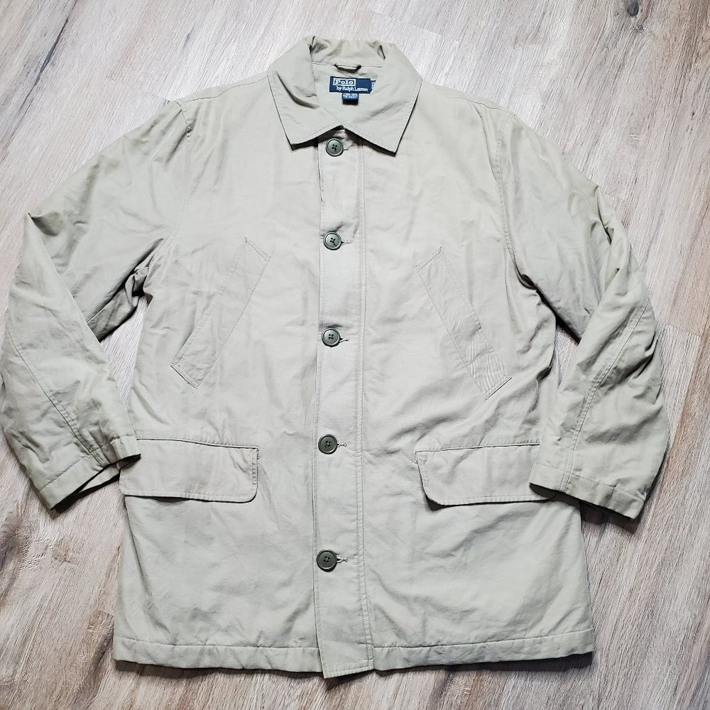 Polo by Ralph Lauren Tan Carrier Barn Coat Collard Jacket Coat Men's Size Small.